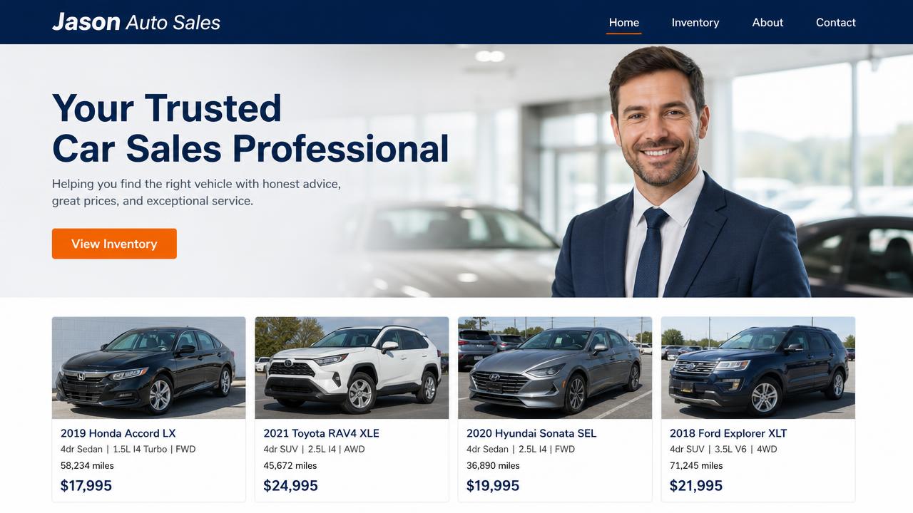 Example salesperson website — Your Brand, Your Leads